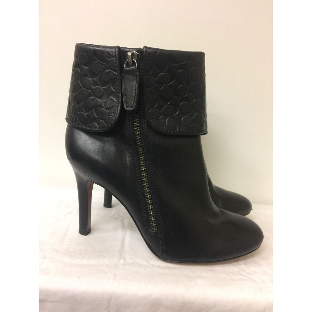 Coach Signature Svintage Hoes Boots Mackenna Black Leather Size 7.5 B View 4